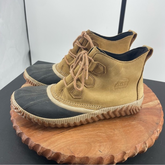 Sorel Womens Out N About Duck Boots Brown Leather NL3069-286 Waterproof 9.5 - Picture 3 of 6